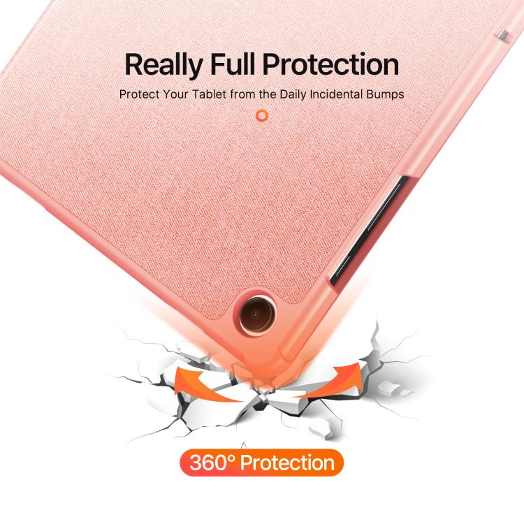 For Samsung Galaxy Tab A11+ / A9+ DUX DUCIS Domo Series Magnetic Flip Leather Tablet Case(Pink) by DUX DUCIS