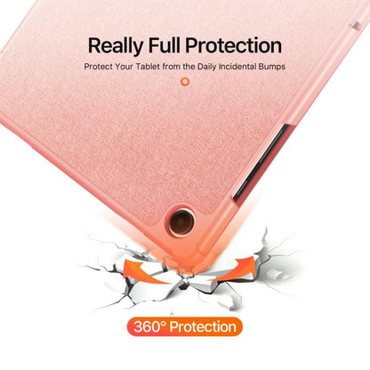 For Samsung Galaxy Tab A11+ / A9+ DUX DUCIS Domo Series Magnetic Flip Leather Tablet Case(Pink) by DUX DUCIS