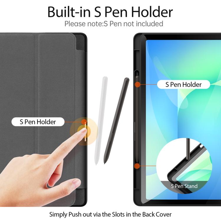 For Samsung Galaxy Tab S10 FE+ DUX DUCIS Domo Series Magnetic Flip Leather Tablet Case(Black) by DUX DUCIS