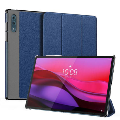 For Lenovo Yoga Tab Plus DUX DUCIS Domo Series Magnetic Flip Leather Tablet Case(Blue) by DUX DUCIS