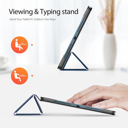 For Lenovo Yoga Tab Plus DUX DUCIS Domo Series Magnetic Flip Leather Tablet Case(Blue) by DUX DUCIS