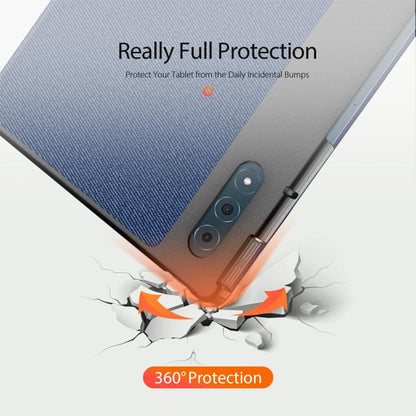 For Lenovo Yoga Tab Plus DUX DUCIS Domo Series Magnetic Flip Leather Tablet Case(Blue) by DUX DUCIS