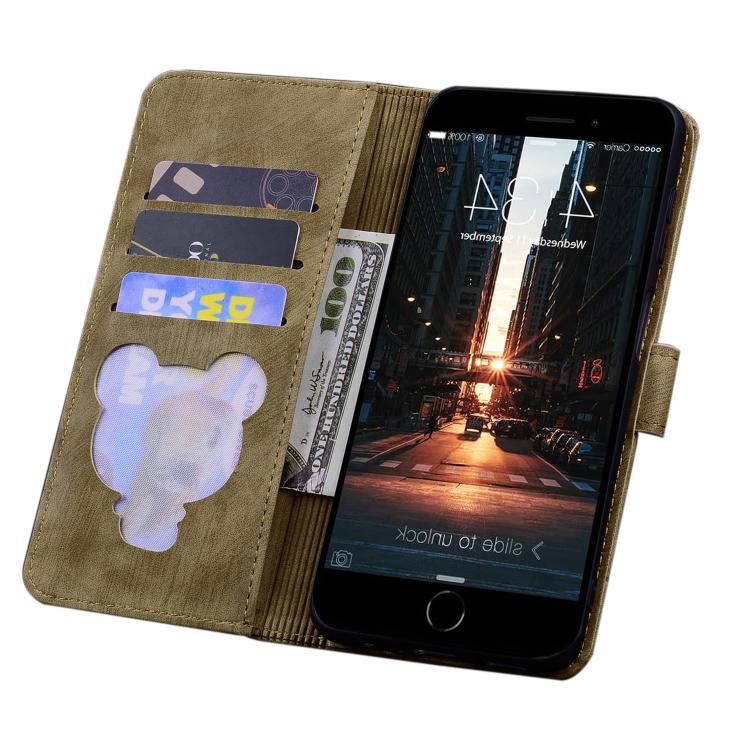 For iPhone 16e Cartoon Sakura Cat Embossed Leather Phone Case(Brown) by bashfashion