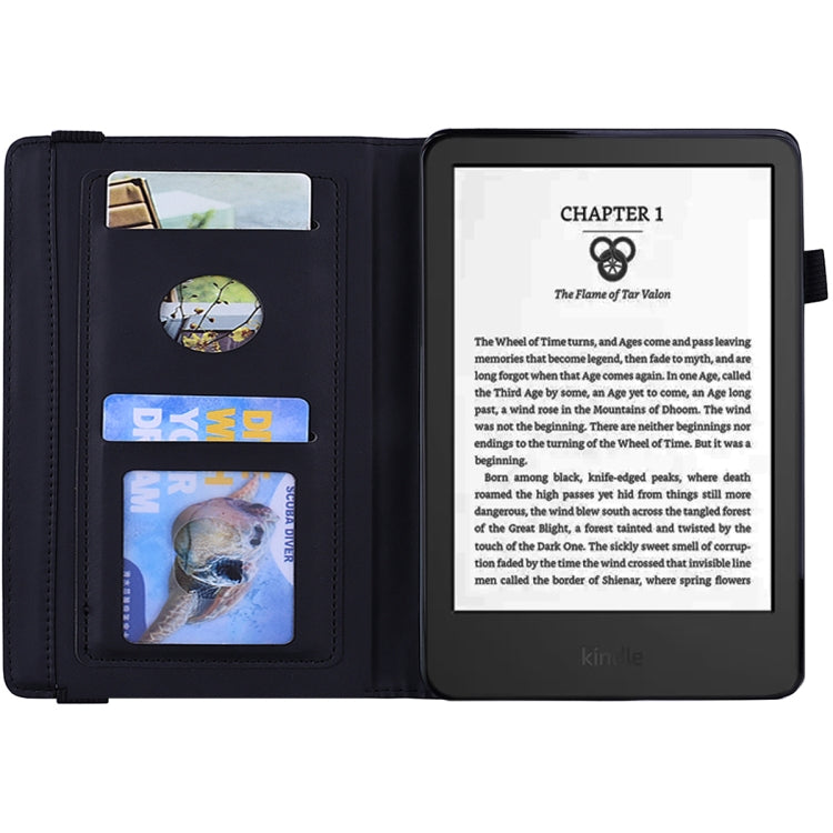 For Amazon Kindle Paperwhite 12th 2024 Calf Texture Embossed Leather Tablet Case(Black) by bashfashion