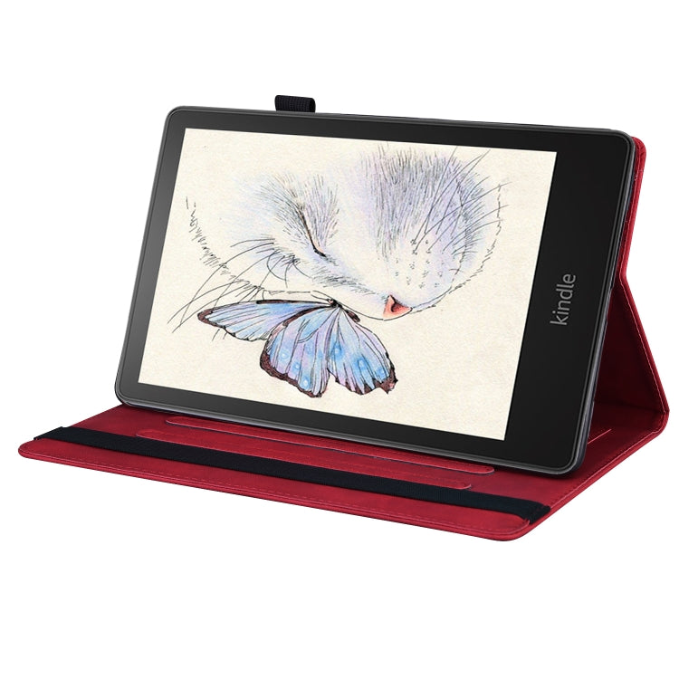 For Amazon Kindle Paperwhite 12th 2024 Splicing Shockproof Leather Tablet Case(Red) by bashfashion
