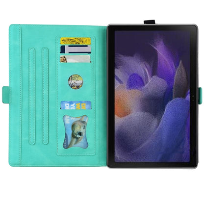 For Samsung Galaxy Tab A9 / A11 Love Butterfly Embossed Leather Tablet Case(Mint Green) by bashfashion