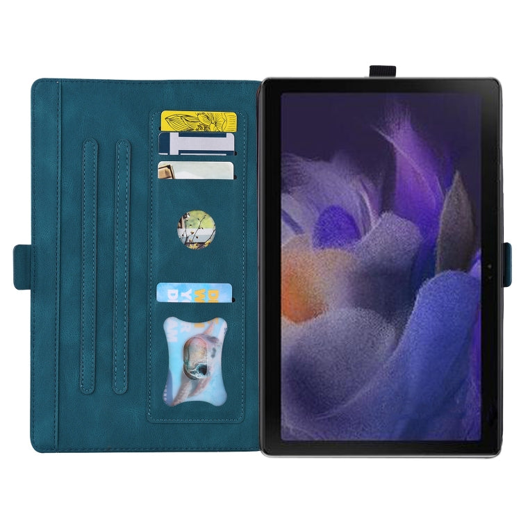 For Samsung Galaxy Tab A9 / A11 Love Butterfly Embossed Leather Tablet Case(Blue) by bashfashion