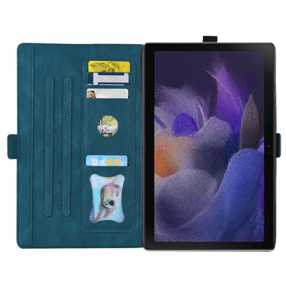 For Samsung Galaxy Tab A9 / A11 Love Butterfly Embossed Leather Tablet Case(Blue) by bashfashion