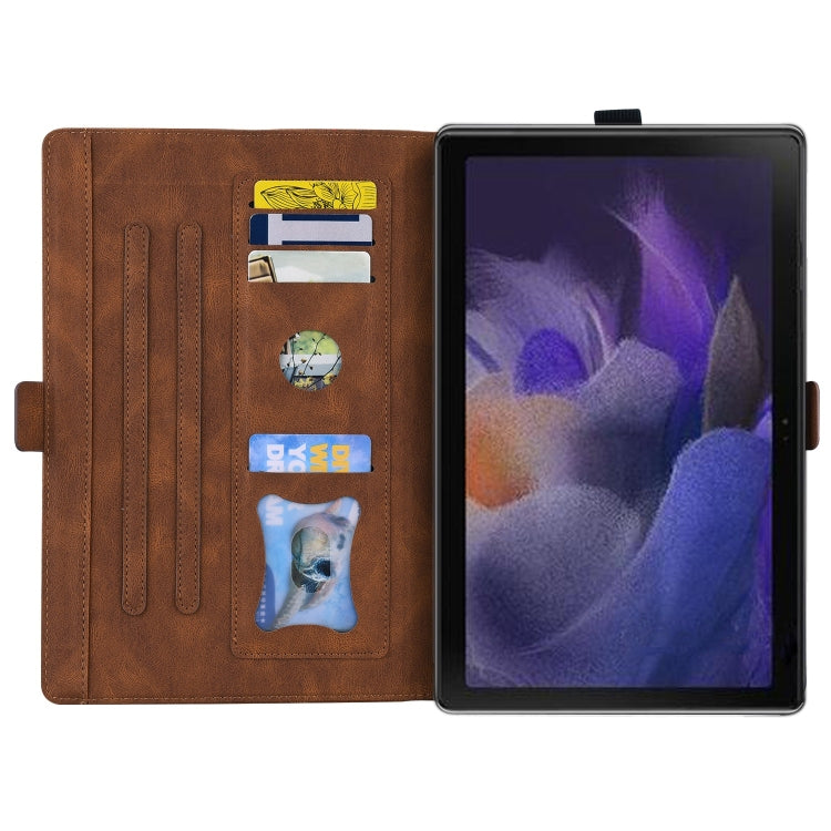 For Samsung Galaxy Tab A9 / A11 Love Butterfly Embossed Leather Tablet Case(Brown) by bashfashion