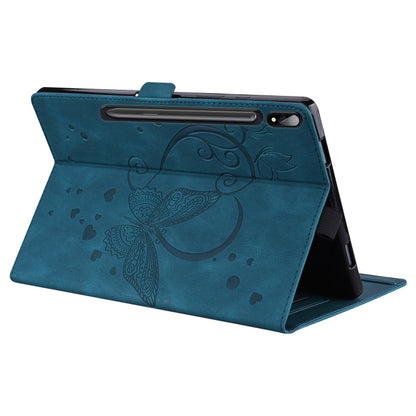 For Samsung Galaxy Tab S9 FE Love Butterfly Embossed Leather Tablet Case(Blue) by bashfashion
