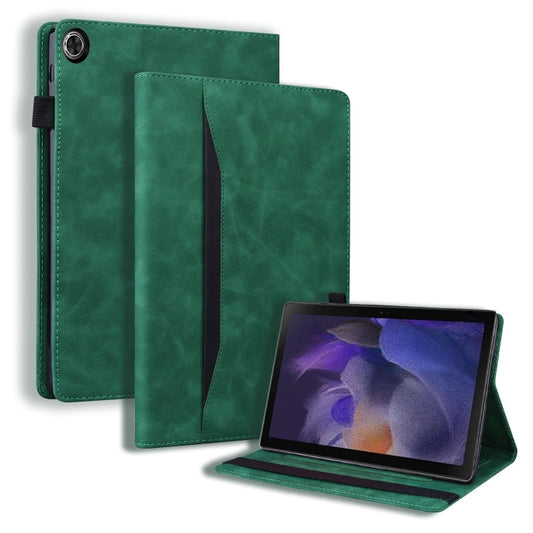 For Samsung Galaxy Tab A9+ / A11+ Splicing Shockproof Leather Tablet Case(Green) by bashfashion