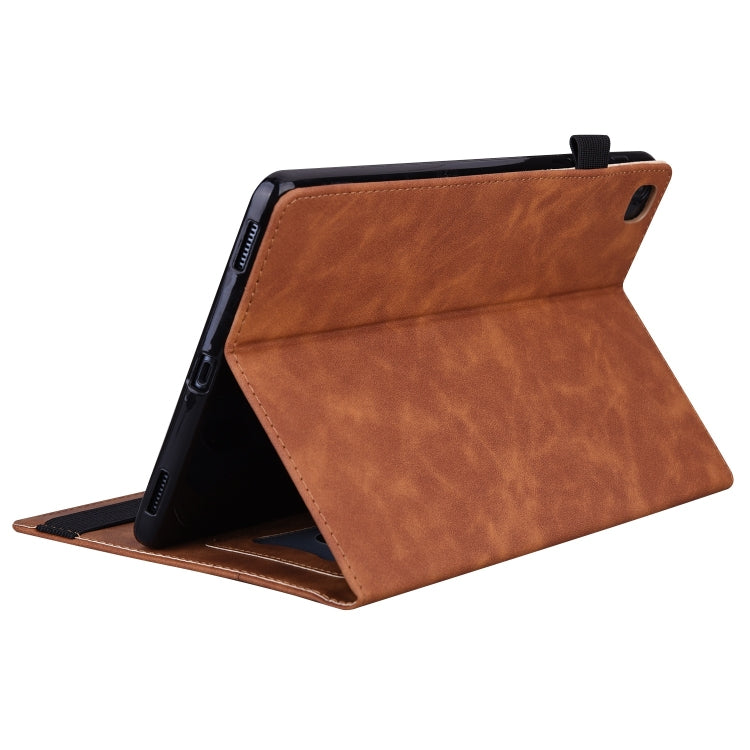 For Samsung Galaxy Tab A9+ / A11+ Splicing Shockproof Leather Tablet Case(Brown) by bashfashion