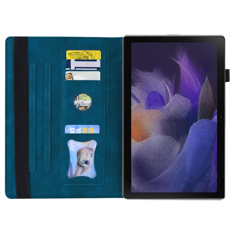 For Samsung Galaxy Tab A9 / A11 Splicing Shockproof Leather Tablet Case(Blue) by bashfashion