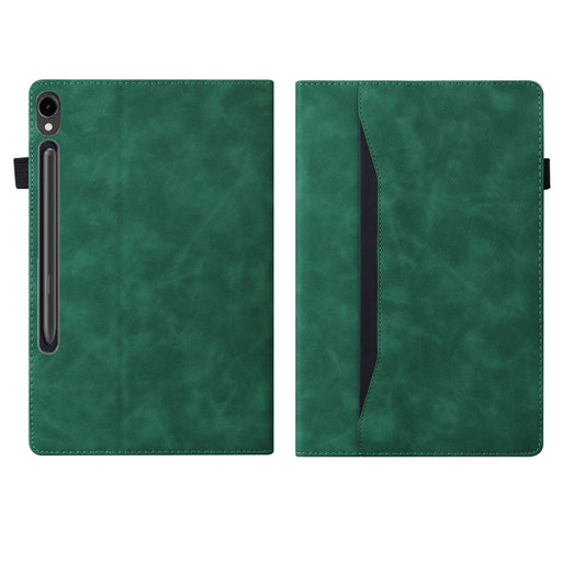 For Samsung Galaxy Tab S9 FE+ Splicing Shockproof Leather Tablet Case(Green) by bashfashion