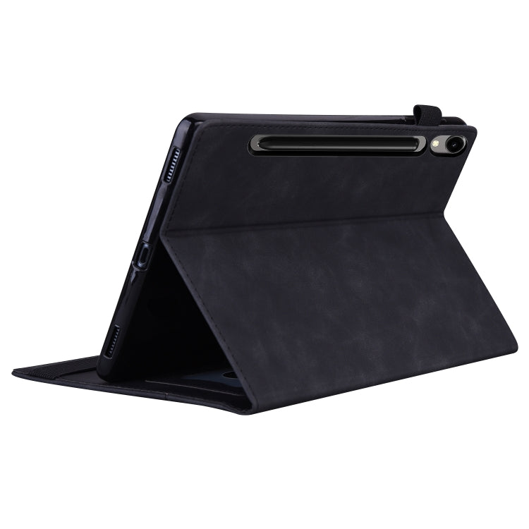 For Samsung Galaxy Tab S9 FE+ Splicing Shockproof Leather Tablet Case(Black) by bashfashion