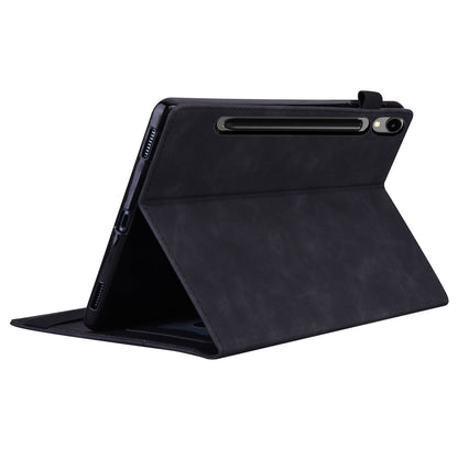 For Samsung Galaxy Tab S9 FE+ Splicing Shockproof Leather Tablet Case(Black) by bashfashion