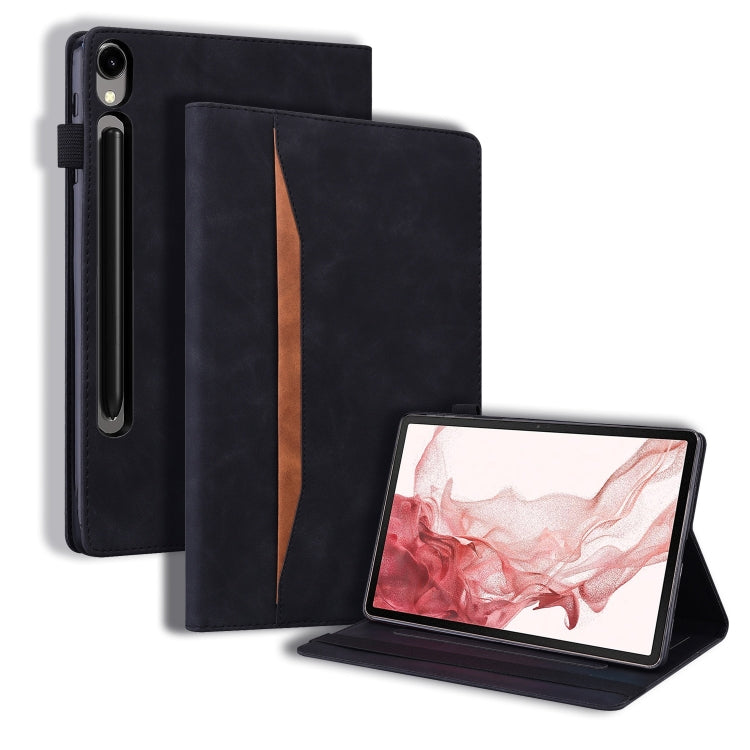 For Samsung Galaxy Tab S10 Ultra / S11 Ultra Splicing Shockproof Leather Tablet Case(Black) by bashfashion