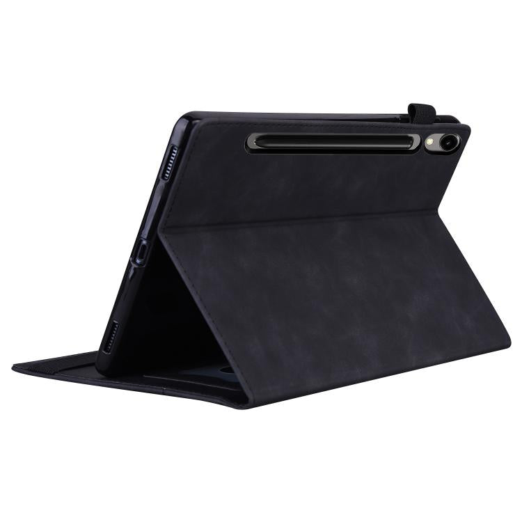 For Samsung Galaxy Tab S10 FE+ Splicing Shockproof Leather Tablet Case(Black) by bashfashion