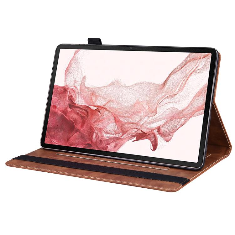 For Samsung Galaxy Tab S10 FE+ Splicing Shockproof Leather Tablet Case(Brown) by bashfashion