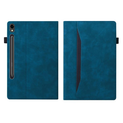 For Samsung Galaxy Tab S10 FE+ Splicing Shockproof Leather Tablet Case(Blue) by bashfashion