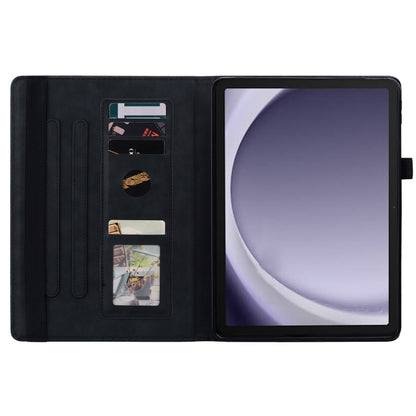 For Samsung Galaxy Tab A11+ / A9+ Calf Texture Embossed Leather Tablet Case(Black) by bashfashion