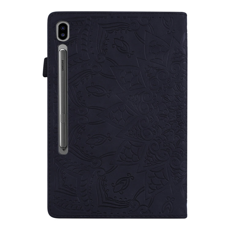 For Samsung Galaxy Tab S9 FE+ Calf Texture Embossed Leather Tablet Case(Black) by bashfashion