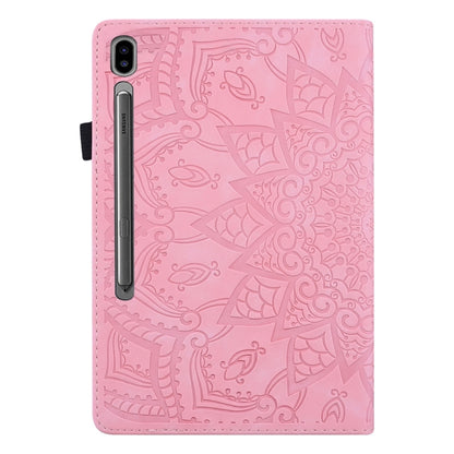 For Samsung Galaxy Tab S9 FE+ Calf Texture Embossed Leather Tablet Case(Pink) by bashfashion