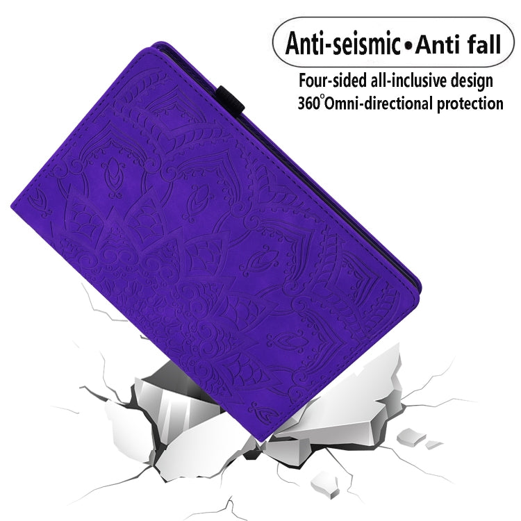 For Samsung Galaxy Tab S9 FE+ Calf Texture Embossed Leather Tablet Case(Purple) by bashfashion