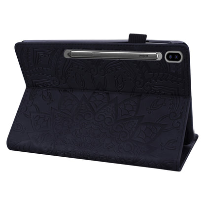 For Samsung Galaxy Tab S11 / S10 / S9 FE Calf Texture Embossed Leather Tablet Case(Black) by bashfashion