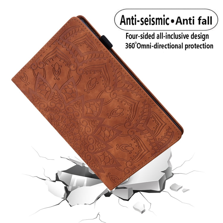 For Samsung Galaxy Tab S11 / S10 / S9 FE Calf Texture Embossed Leather Tablet Case(Brown) by bashfashion