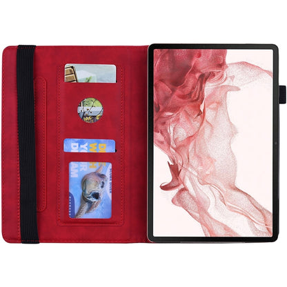 For Samsung Galaxy Tab S11 / S10 / S9 FE Calf Texture Embossed Leather Tablet Case(Red) by bashfashion