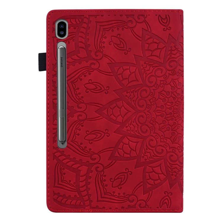 For Samsung Galaxy Tab S10 Ultra/ S11 Ultra Calf Texture Embossed Leather Tablet Case(Red) by bashfashion