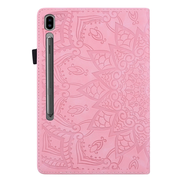 For Samsung Galaxy Tab S10 Ultra/ S11 Ultra Calf Texture Embossed Leather Tablet Case(Pink) by bashfashion