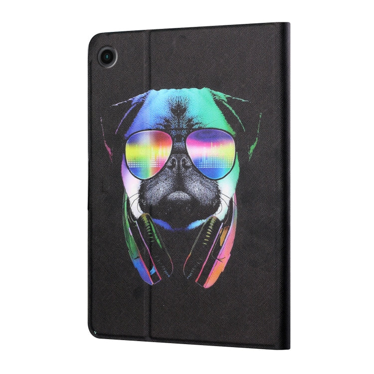 For Samsung Galaxy Tab A11 / A9 Colored Drawing Horizontal Flip PU Tablet Case with Sleep / Wake-up Function(Eye Dog) by bashfashion