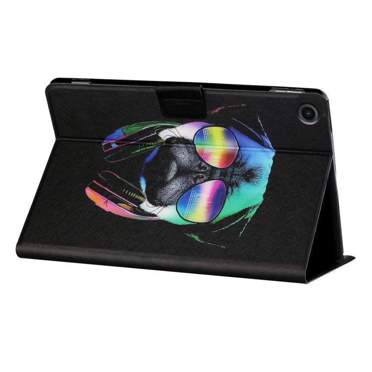 For Samsung Galaxy Tab A11 / A9 Colored Drawing Horizontal Flip PU Tablet Case with Sleep / Wake-up Function(Eye Dog) by bashfashion