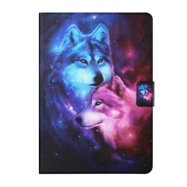 For Samsung Galaxy Tab A11 / A9 Colored Drawing Horizontal Flip PU Tablet Case with Sleep / Wake-up Function(Wolf) by bashfashion