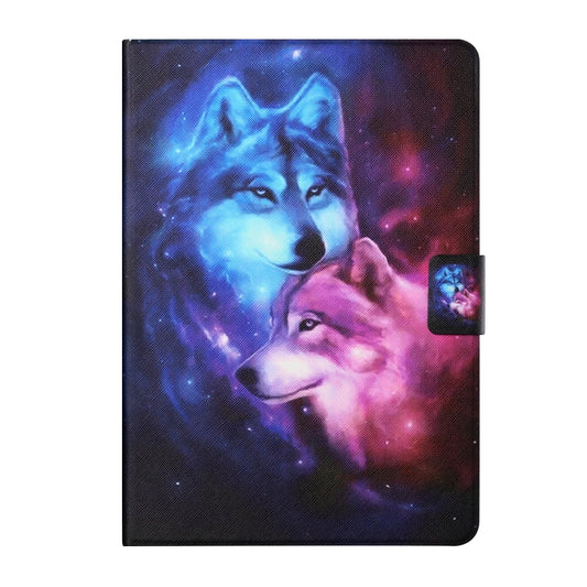 For Samsung Galaxy Tab A11 / A9 Colored Drawing Horizontal Flip PU Tablet Case with Sleep / Wake-up Function(Wolf) by bashfashion