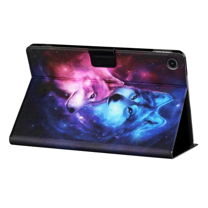 For Samsung Galaxy Tab A11 / A9 Colored Drawing Horizontal Flip PU Tablet Case with Sleep / Wake-up Function(Wolf) by bashfashion