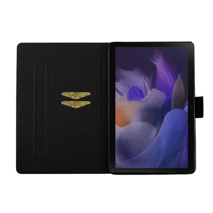 For Samsung Galaxy Tab A11+ / A9+ Flower Pattern Horizontal Flip PU Tablet Case with Sleep / Wake-up Function(Purple Flower) by bashfashion