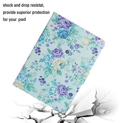 For Samsung Galaxy Tab A11+ / A9+ Flower Pattern Horizontal Flip PU Tablet Case with Sleep / Wake-up Function(Purple Flower) by bashfashion