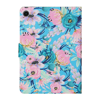 For Samsung Galaxy Tab A11+ / A9+ Flower Pattern Horizontal Flip PU Tablet Case with Sleep / Wake-up Function(Pink Flower) by bashfashion