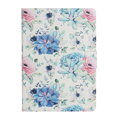 For Samsung Galaxy Tab A11+ / A9+ Flower Pattern Horizontal Flip PU Tablet Case with Sleep / Wake-up Function(Blue Flower On White) by bashfashion