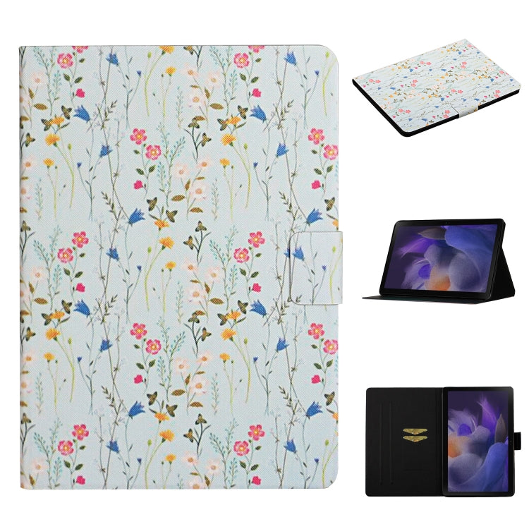 For Samsung Galaxy Tab A11+ / A9+ Flower Pattern Horizontal Flip PU Tablet Case with Sleep / Wake-up Function(Small Floral) by bashfashion