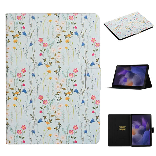 For Samsung Galaxy Tab A11+ / A9+ Flower Pattern Horizontal Flip PU Tablet Case with Sleep / Wake-up Function(Small Floral) by bashfashion