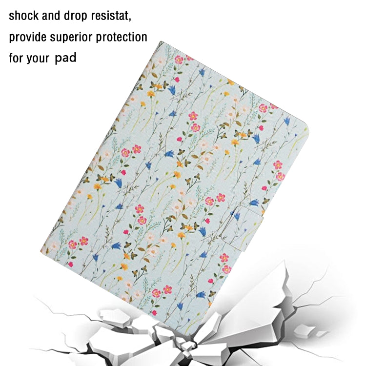 For Samsung Galaxy Tab A11+ / A9+ Flower Pattern Horizontal Flip PU Tablet Case with Sleep / Wake-up Function(Small Floral) by bashfashion