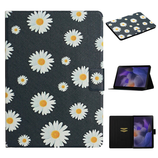 For Samsung Galaxy Tab A11 / A9 Flower Pattern Horizontal Flip PU Tablet Case with Sleep / Wake-up Function(Small Daisies) by bashfashion