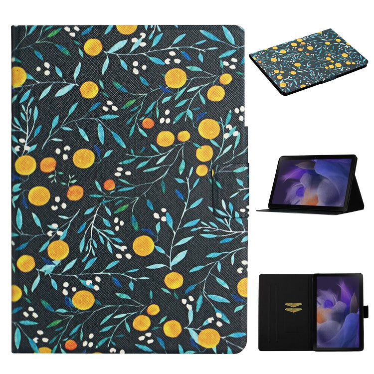 For Samsung Galaxy Tab A11 / A9 Flower Pattern Horizontal Flip PU Tablet Case with Sleep / Wake-up Function(Yellow Fruit) by bashfashion