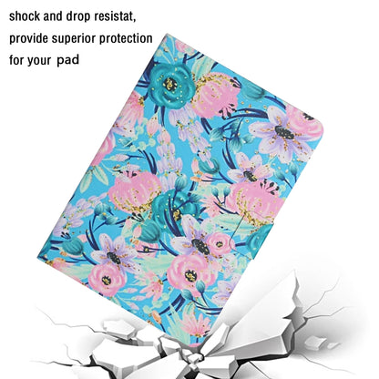 For Samsung Galaxy Tab A11 / A9 Flower Pattern Horizontal Flip PU Tablet Case with Sleep / Wake-up Function(Pink Flower) by bashfashion