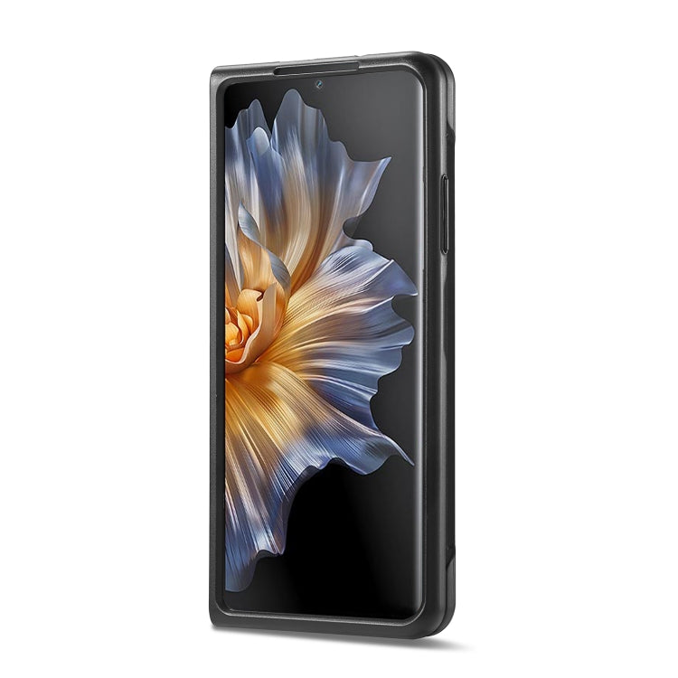 For Honor Magic Vs LC.IMEEKE Carbon Fiber Leather Phone Case(Vertical Black) by LC.IMEEKE