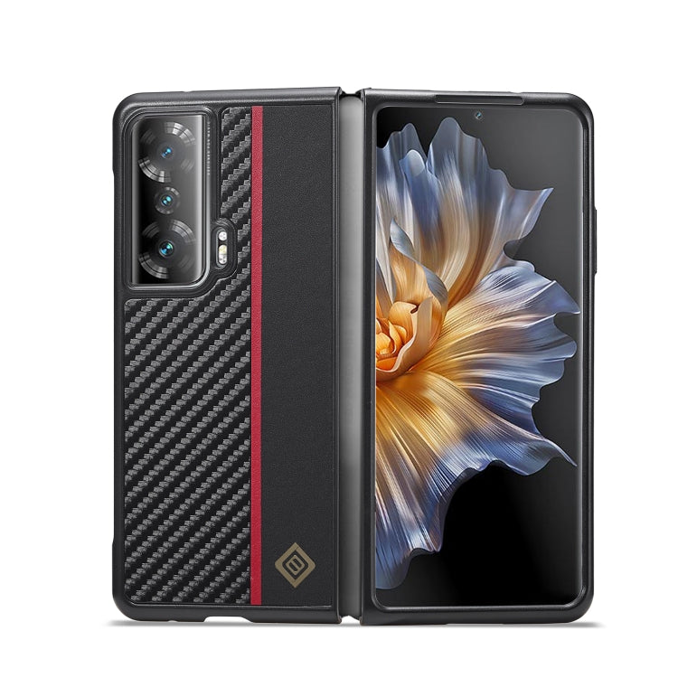 For Honor Magic Vs LC.IMEEKE Carbon Fiber Leather Phone Case(Vertical Black) by LC.IMEEKE